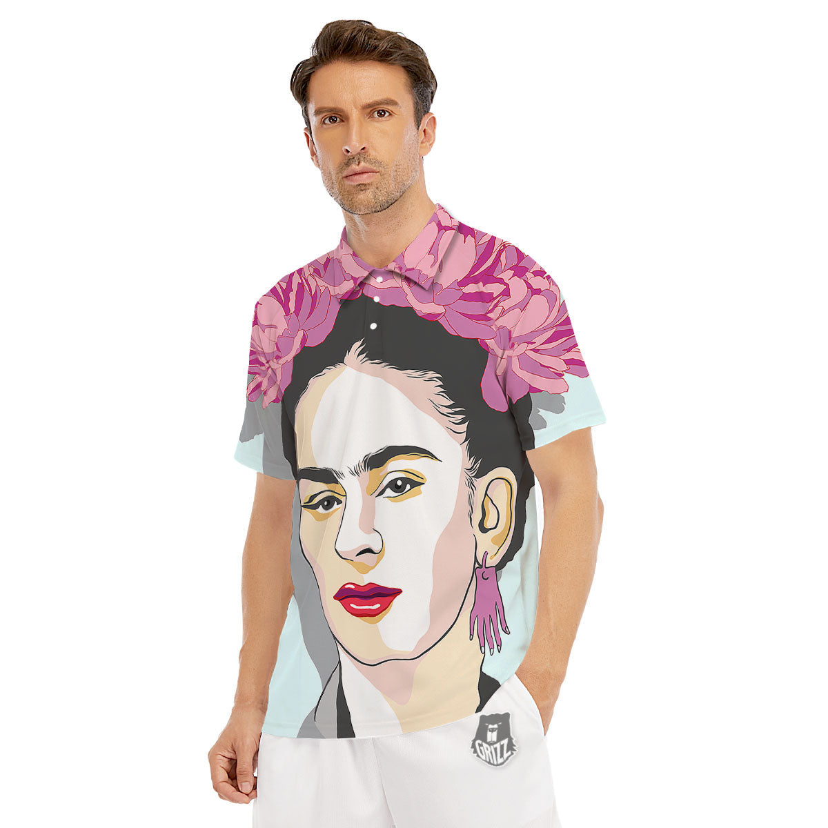 Carmen Frida Kahlo Magdalena Print Men's Golf Shirts-grizzshop