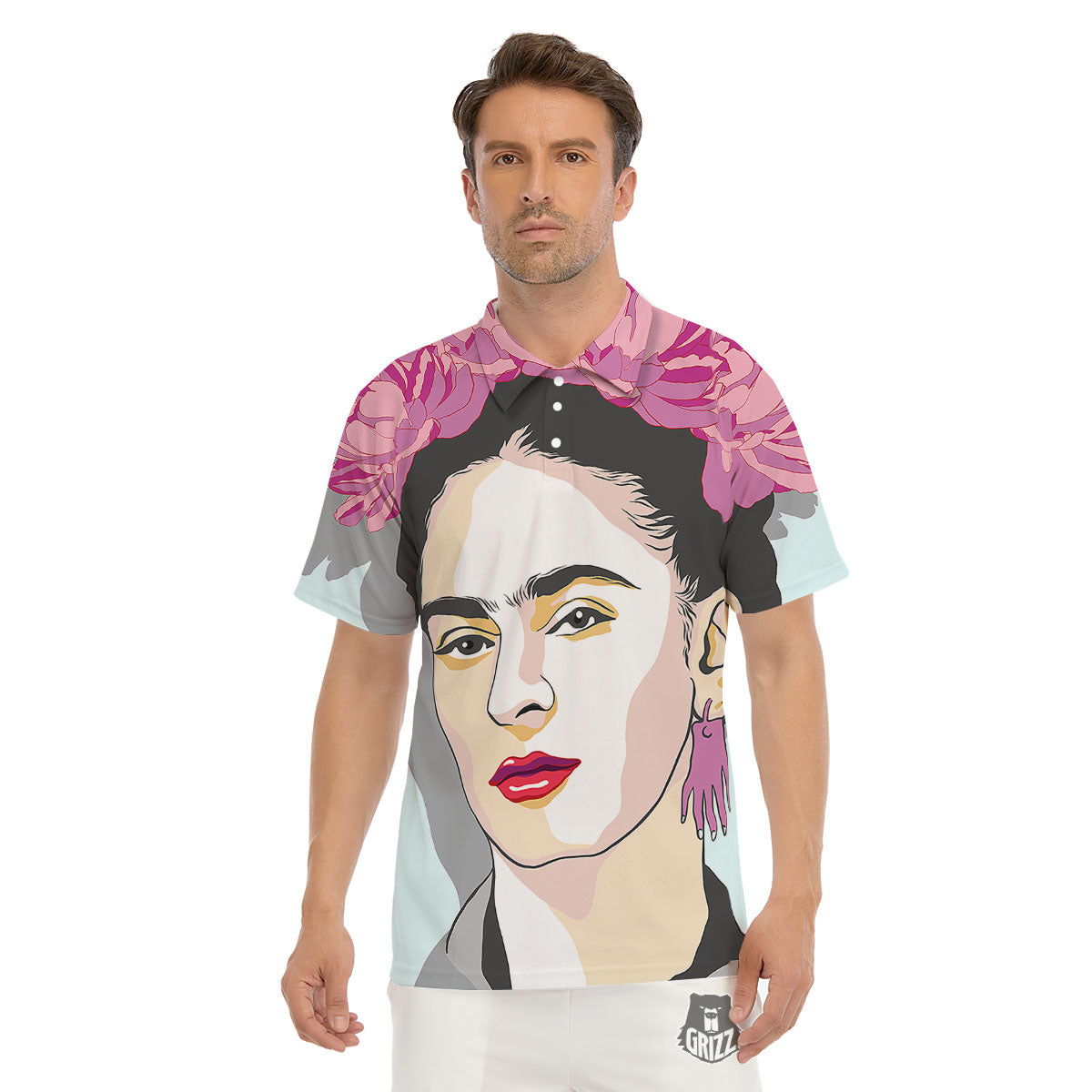 Carmen Frida Kahlo Magdalena Print Men's Golf Shirts-grizzshop