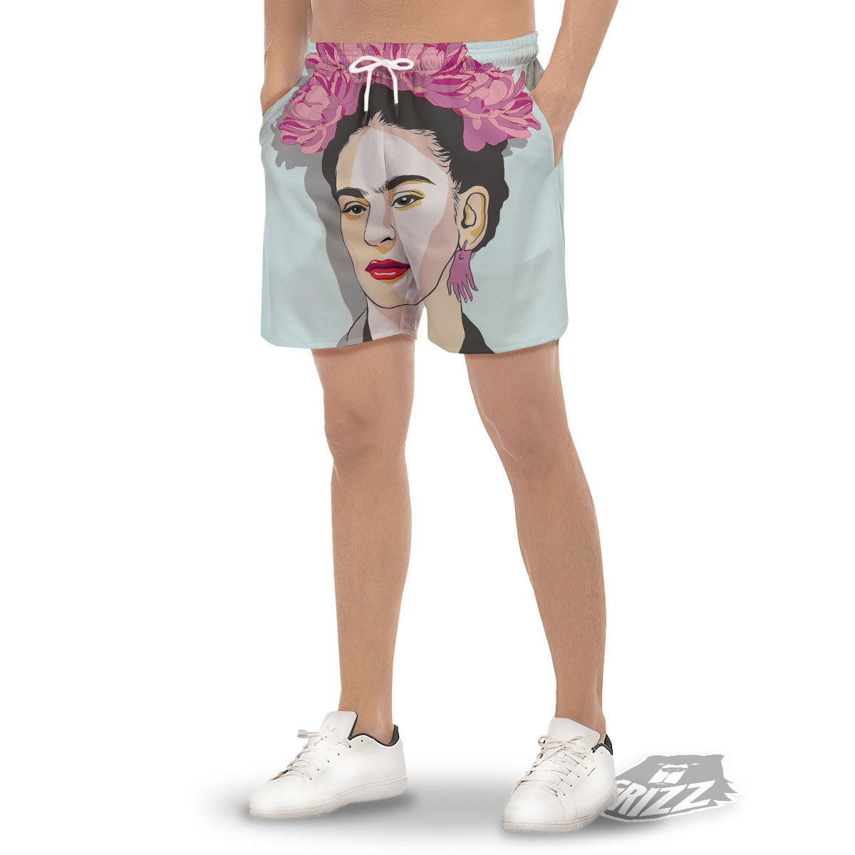 Carmen Frida Kahlo Magdalena Print Men's Gym Shorts-grizzshop
