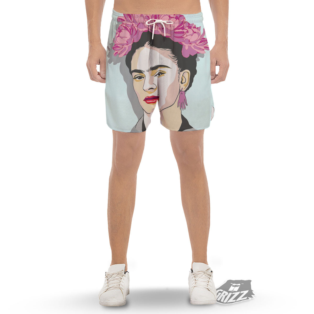 Carmen Frida Kahlo Magdalena Print Men's Gym Shorts-grizzshop
