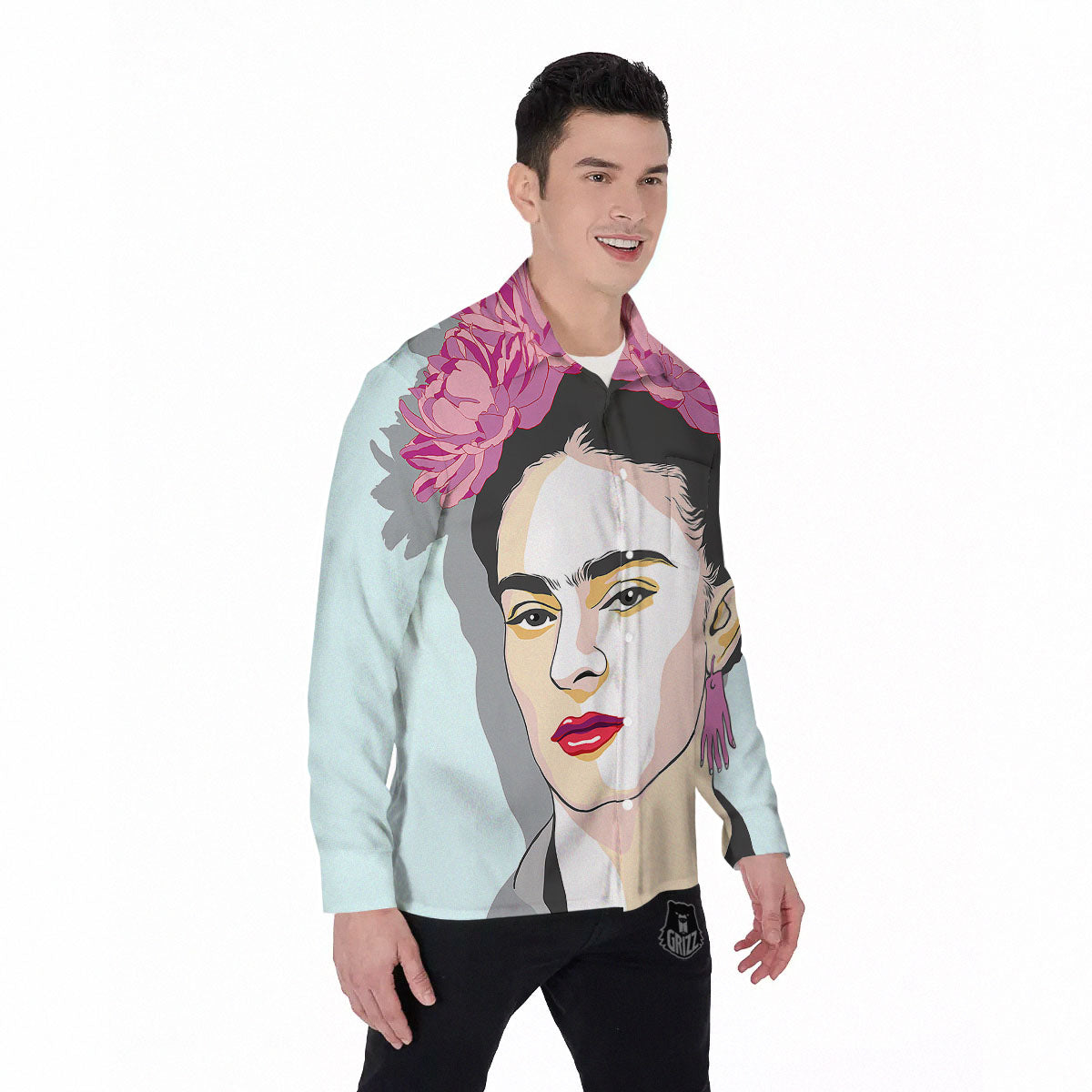 Carmen Frida Kahlo Magdalena Print Men's Long Sleeve Shirts-grizzshop