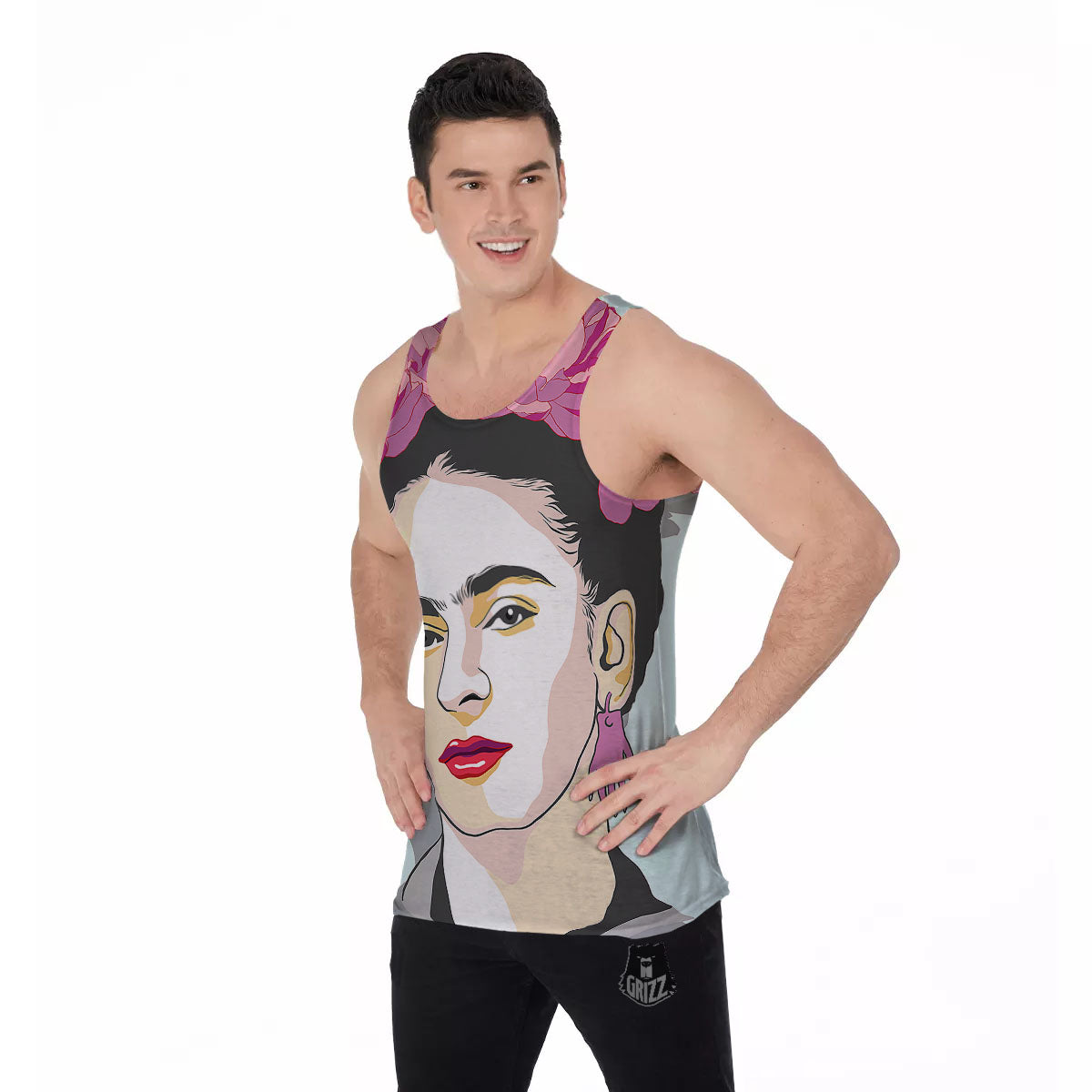 Carmen Frida Kahlo Magdalena Print Men's Tank Top-grizzshop