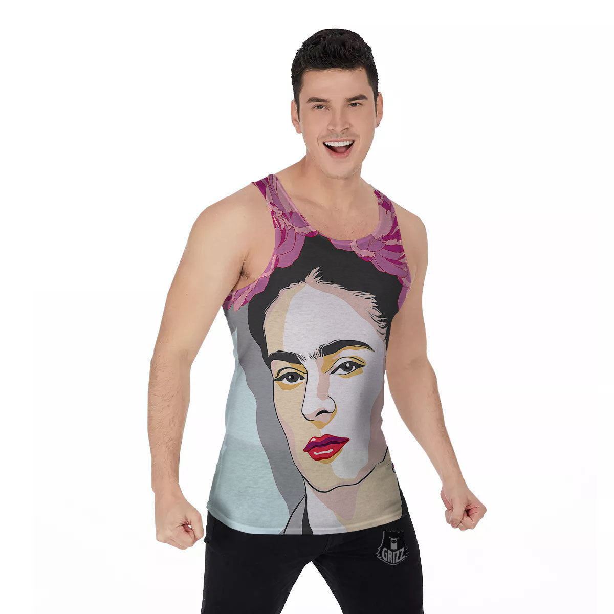 Carmen Frida Kahlo Magdalena Print Men's Tank Top-grizzshop