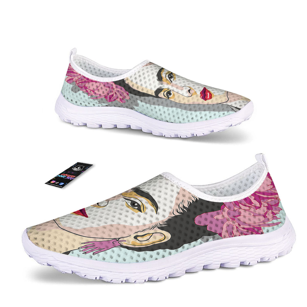 Carmen Frida Kahlo Magdalena Print Nurse Shoes-grizzshop