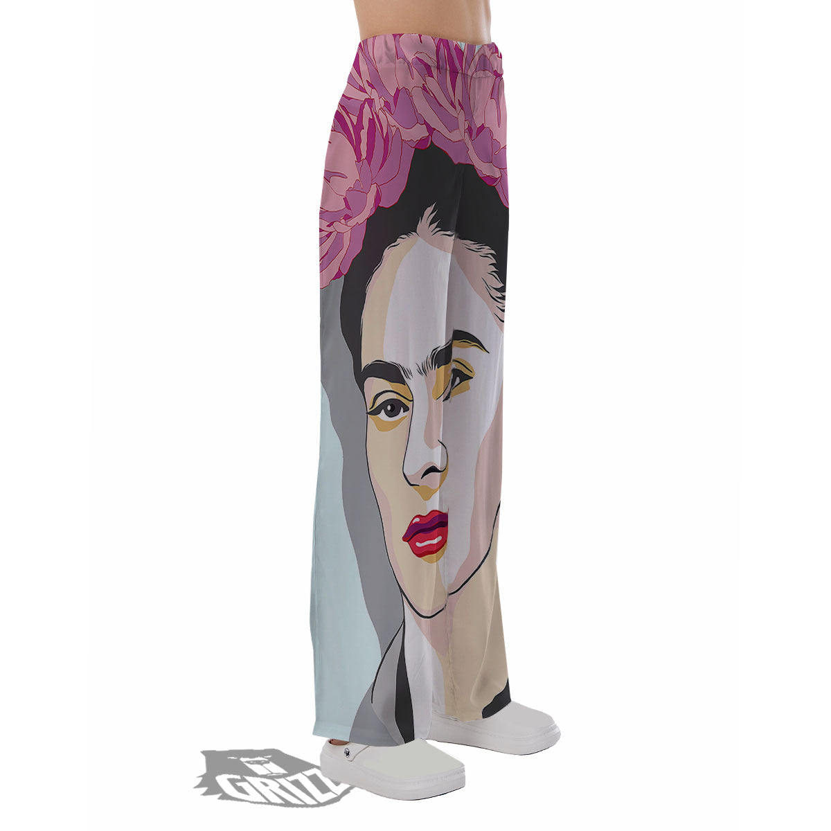 Carmen Frida Kahlo Magdalena Print Pajama Pants-grizzshop