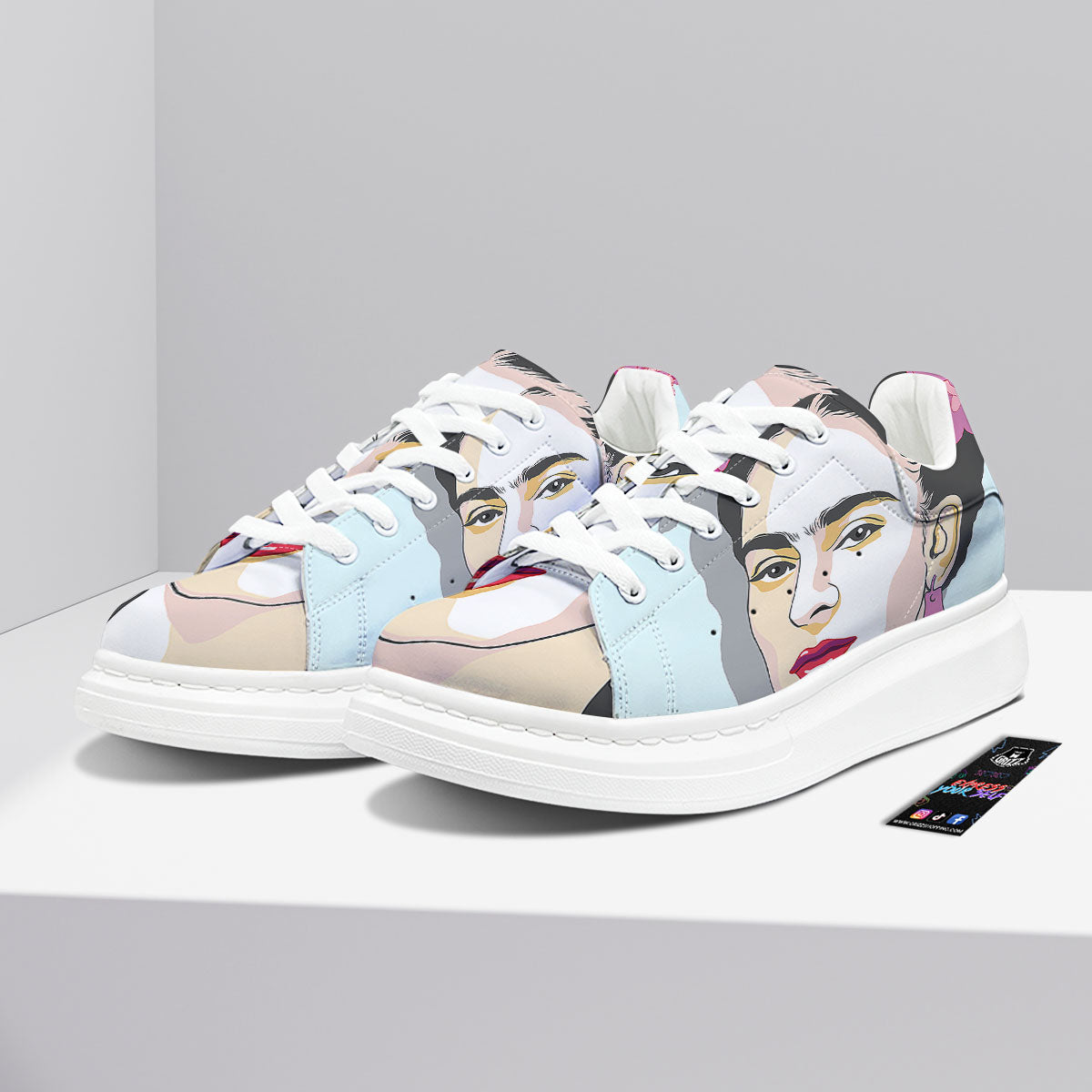 Carmen Frida Kahlo Magdalena Print Platform Shoes-grizzshop
