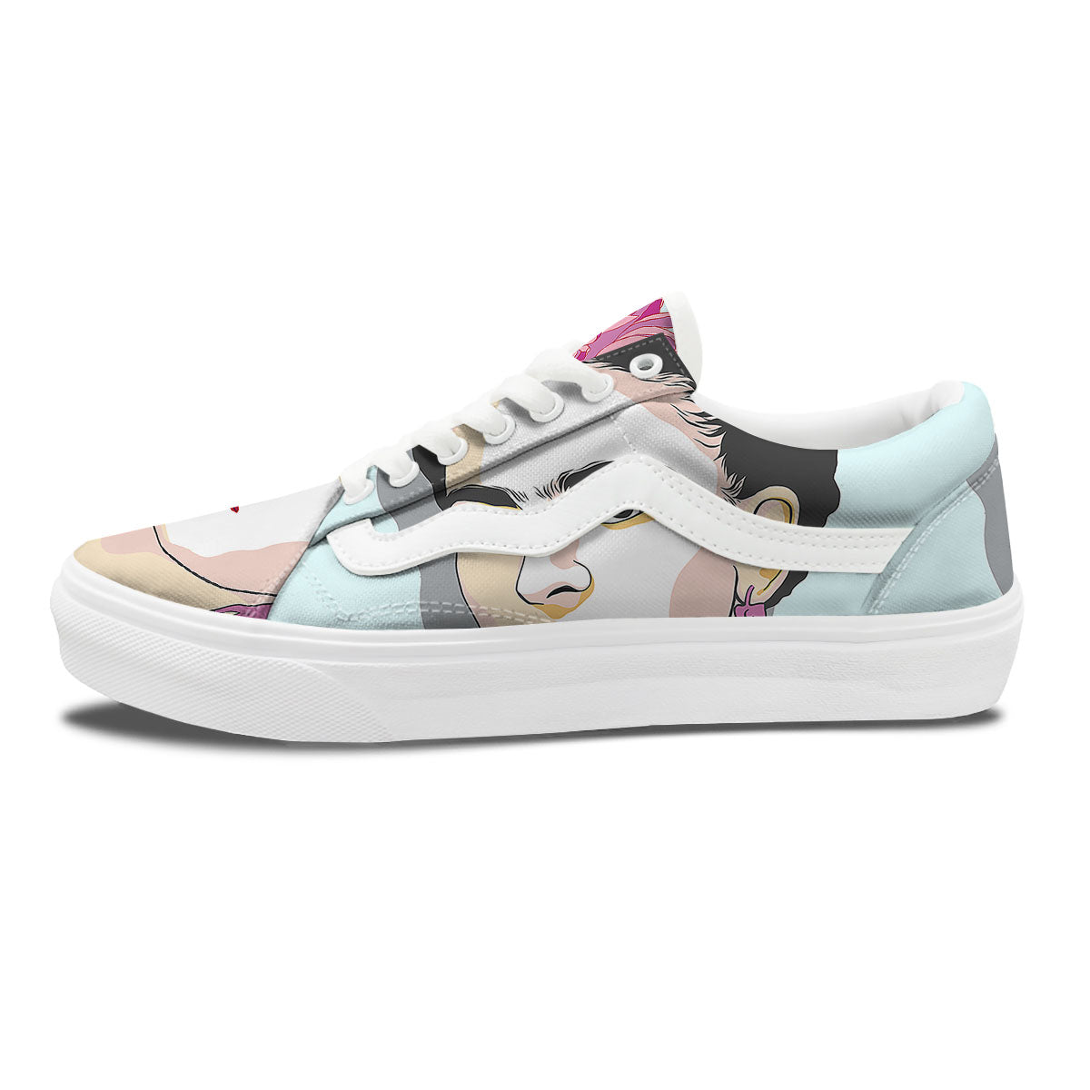 Carmen Frida Kahlo Magdalena Print Skate Shoes-grizzshop