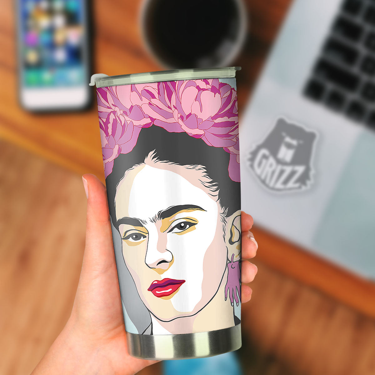 Carmen Frida Kahlo Magdalena Print Tumbler-grizzshop