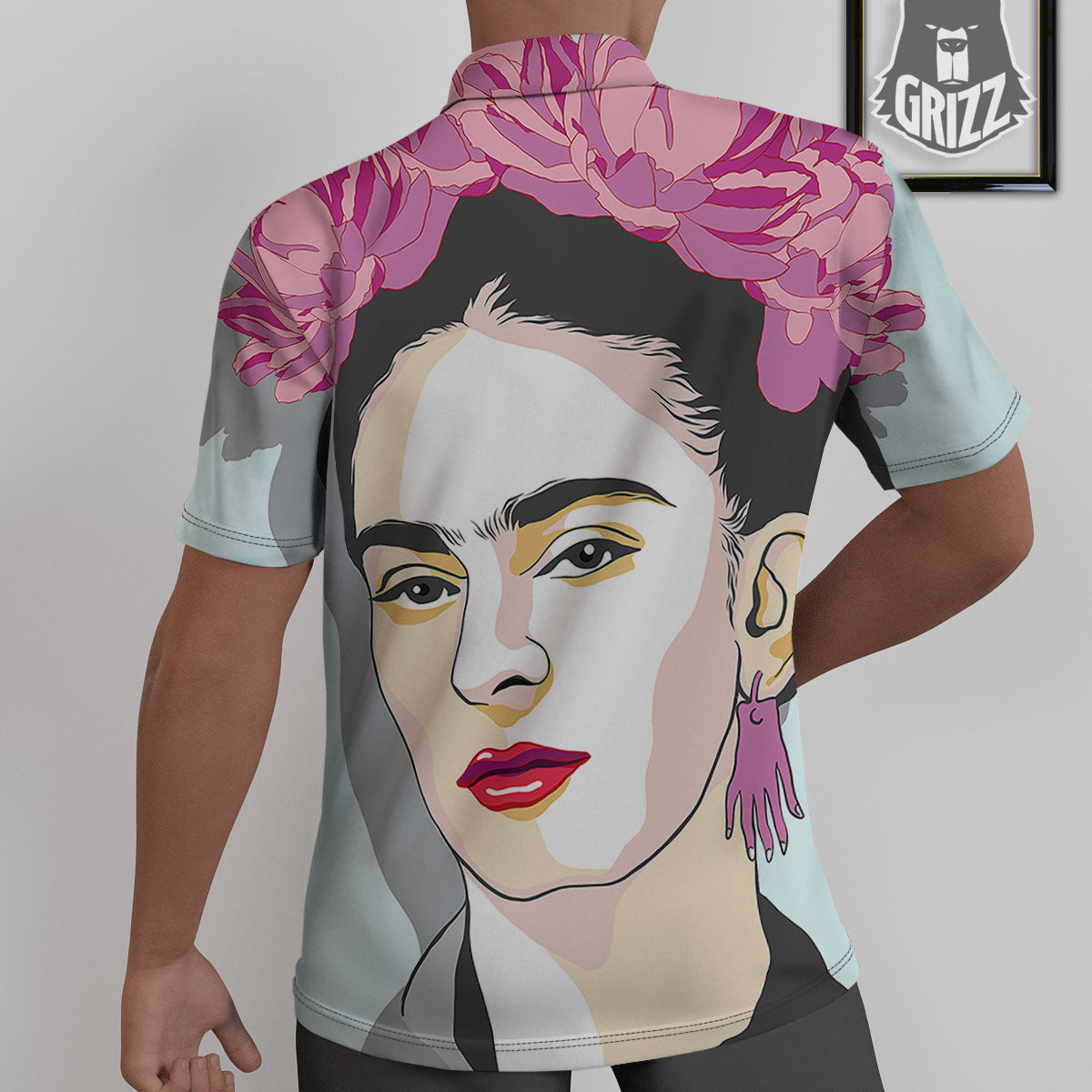 Carmen Frida Kahlo Magdalena Print Untucked Shirts-grizzshop