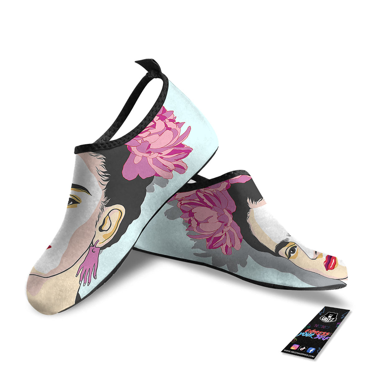 Carmen Frida Kahlo Magdalena Print Water Shoes-grizzshop