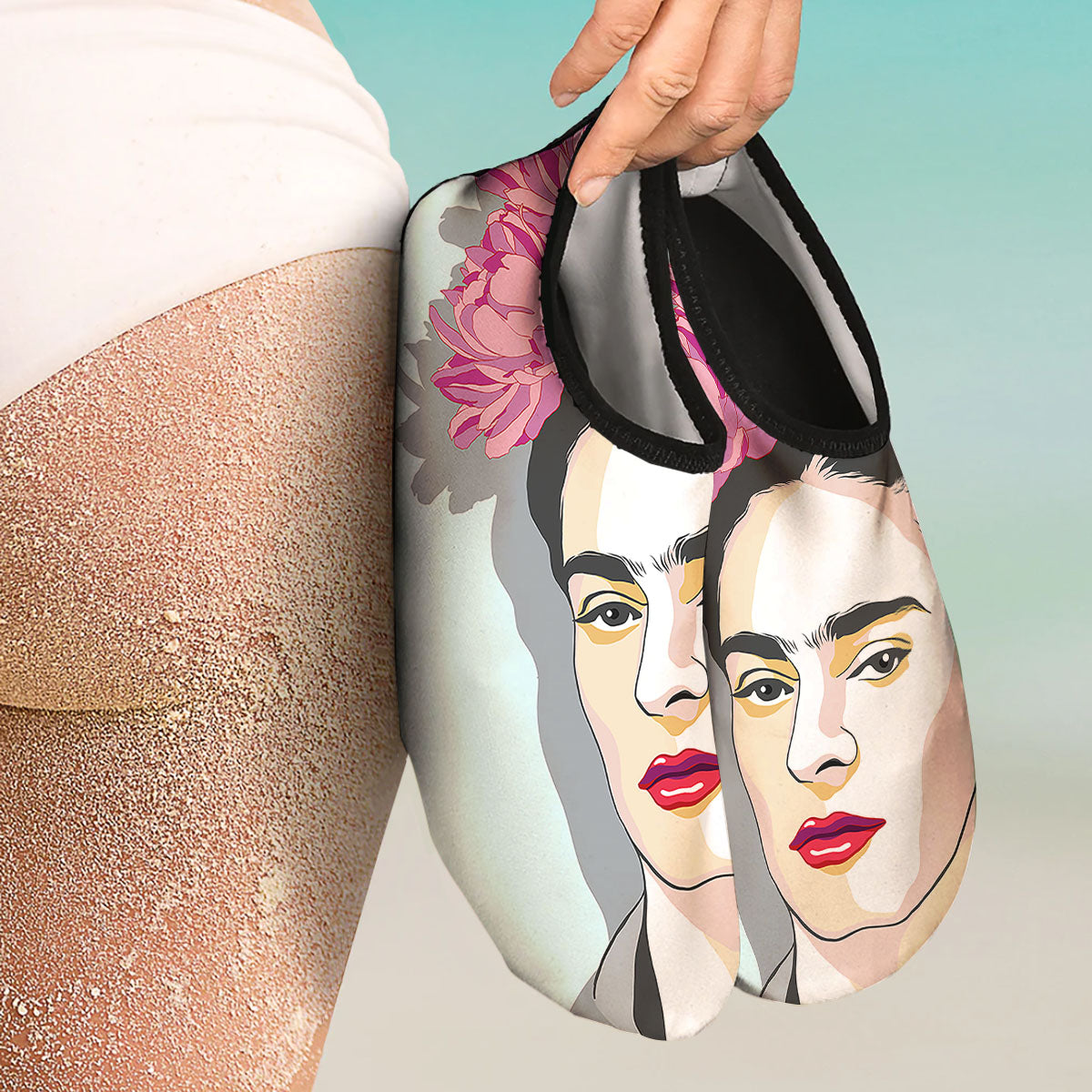 Carmen Frida Kahlo Magdalena Print Water Shoes-grizzshop