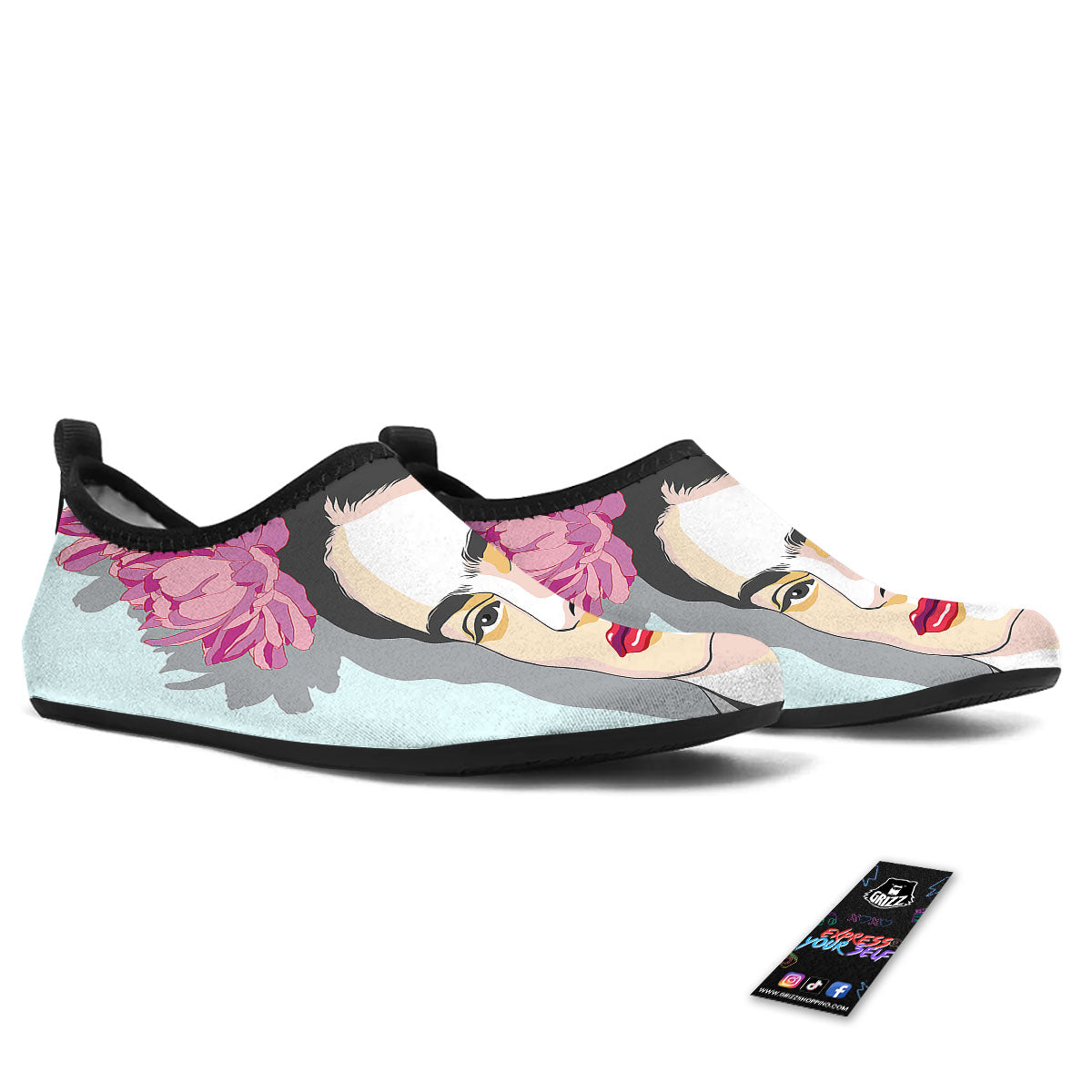 Carmen Frida Kahlo Magdalena Print Water Shoes-grizzshop