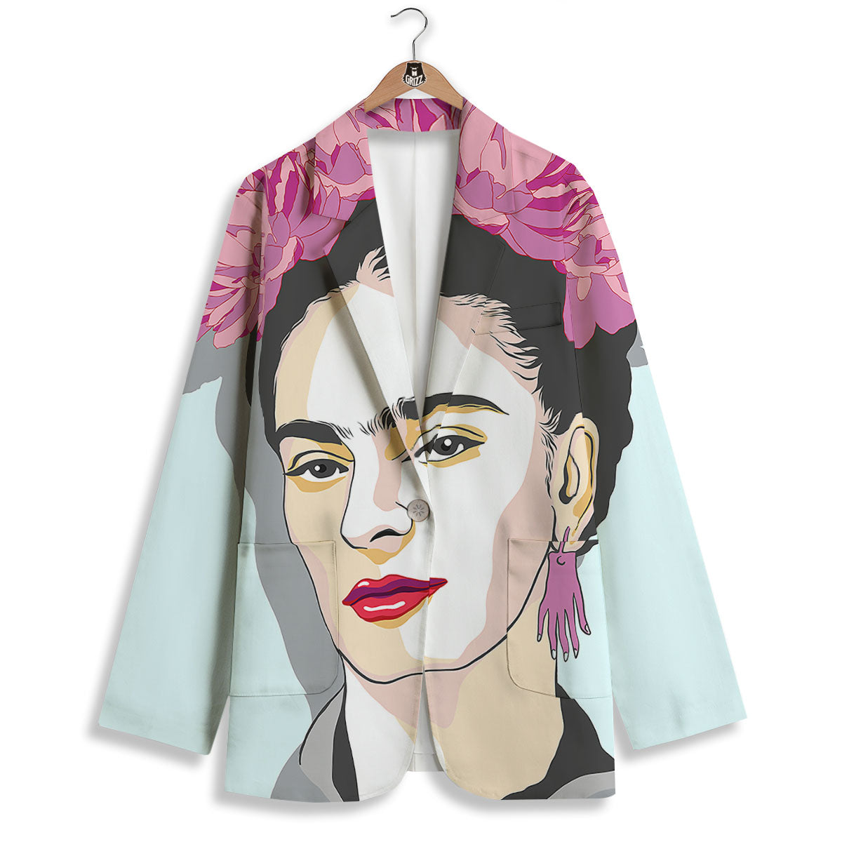 Carmen Frida Kahlo Magdalena Print Women's Blazer-grizzshop