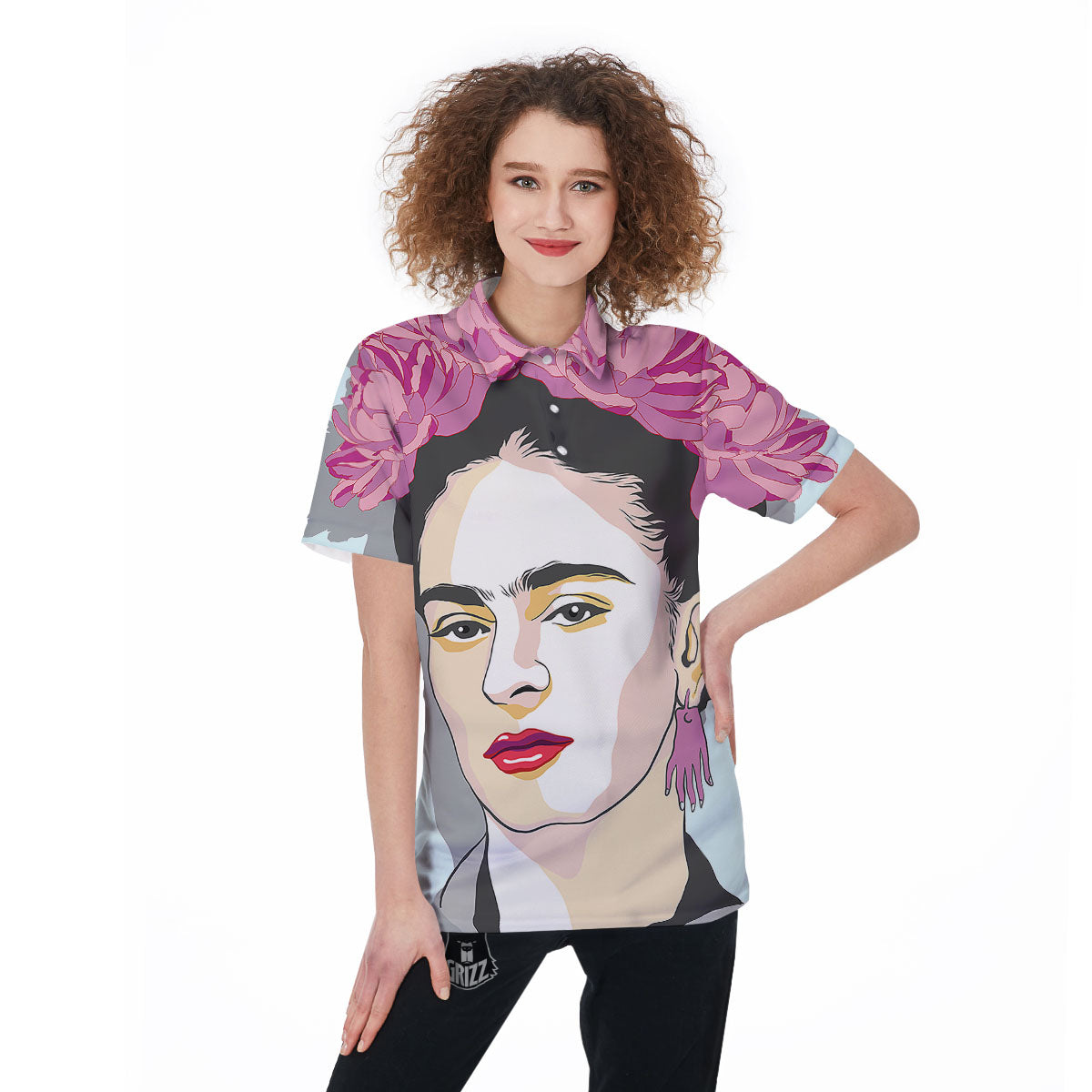 Carmen Frida Kahlo Magdalena Print Women's Golf Shirts-grizzshop