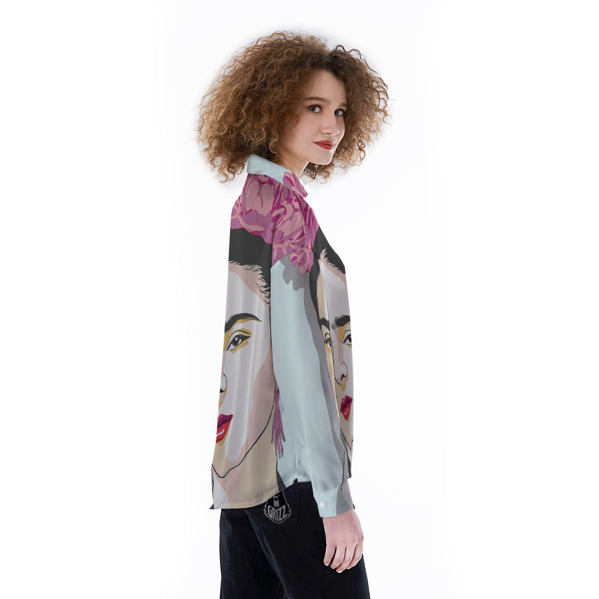Carmen Frida Kahlo Magdalena Print Women's Long Sleeve Shirts-grizzshop