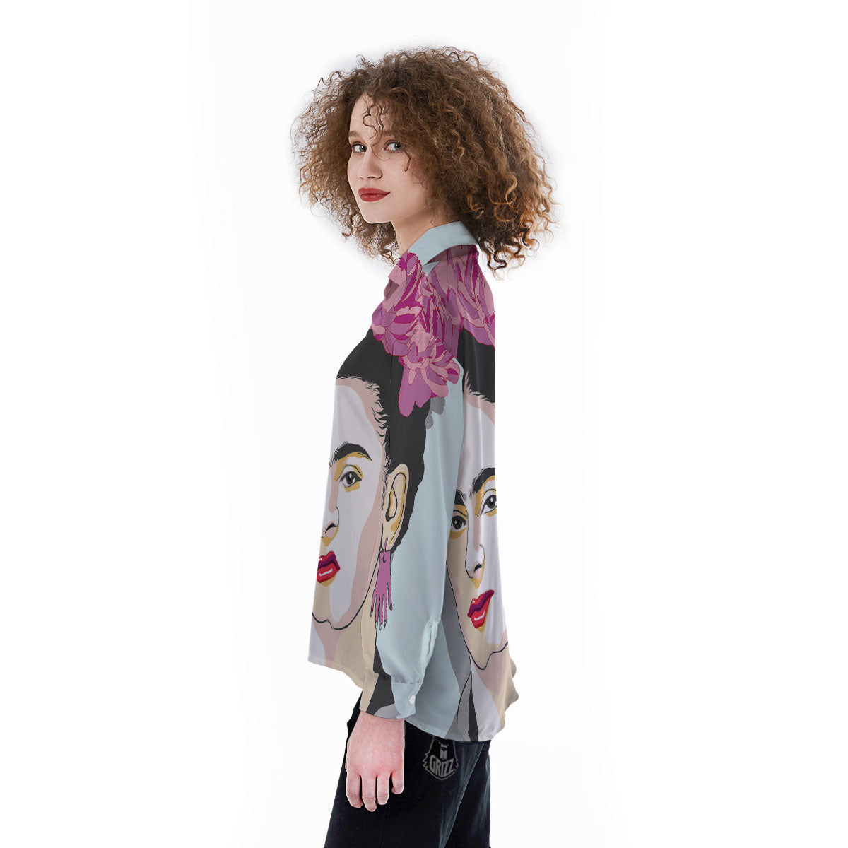 Carmen Frida Kahlo Magdalena Print Women's Long Sleeve Shirts-grizzshop