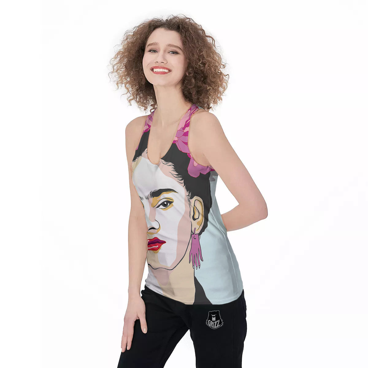 Carmen Frida Kahlo Magdalena Print Women's Racerback Tank Top-grizzshop