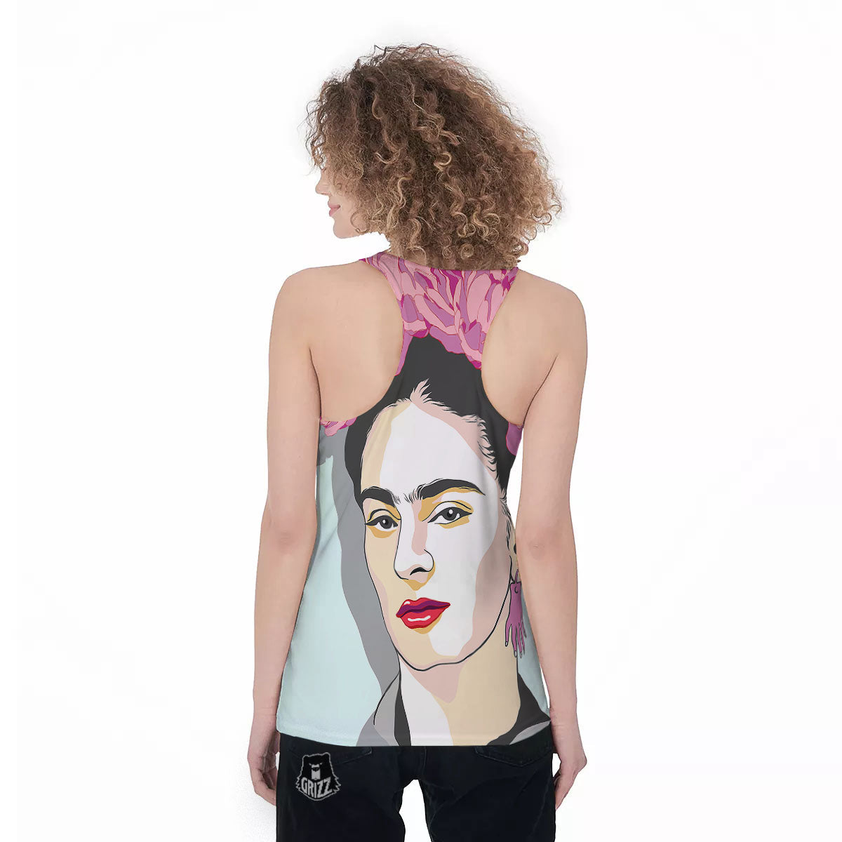 Carmen Frida Kahlo Magdalena Print Women's Racerback Tank Top-grizzshop