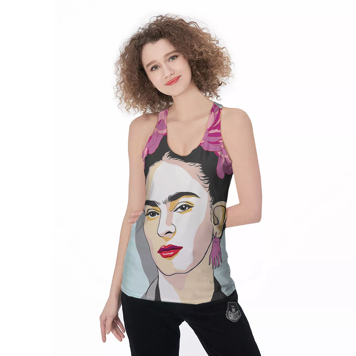 Carmen Frida Kahlo Magdalena Print Women's Racerback Tank Top-grizzshop