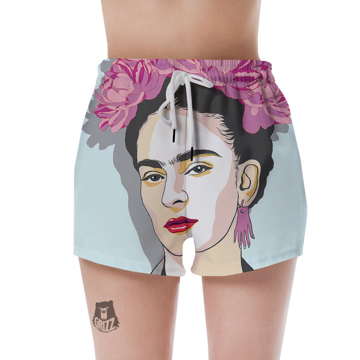 Carmen Frida Kahlo Magdalena Print Women's Shorts-grizzshop