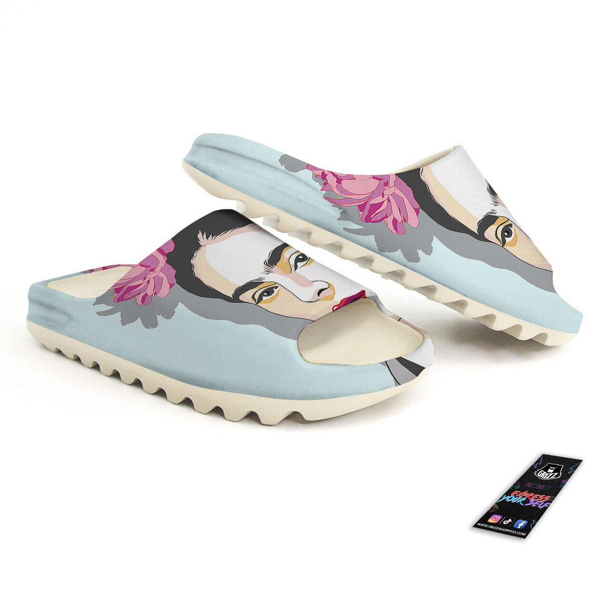 Carmen Frida Kahlo Magdalena Print Sandals-grizzshop