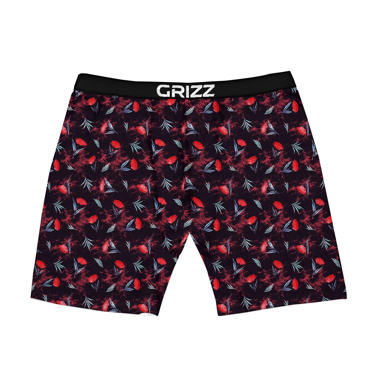 Carnation Black And Red Print Pattern Boxer Briefs-grizzshop