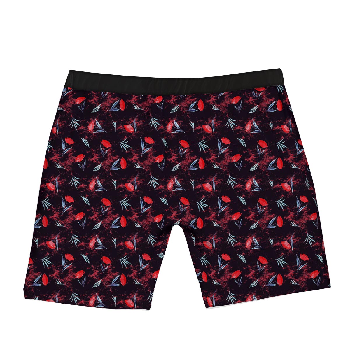 Carnation Black And Red Print Pattern Boxer Briefs-grizzshop