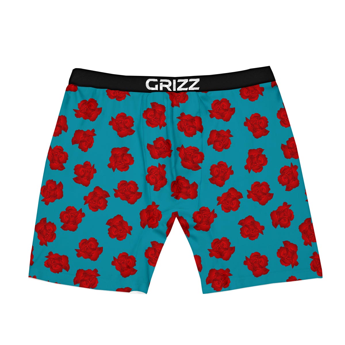 Carnation Blue And Red Print Pattern Boxer Briefs-grizzshop