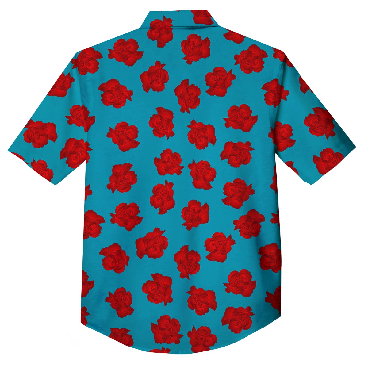 Carnation Blue And Red Print Pattern Button Up Shirt-grizzshop