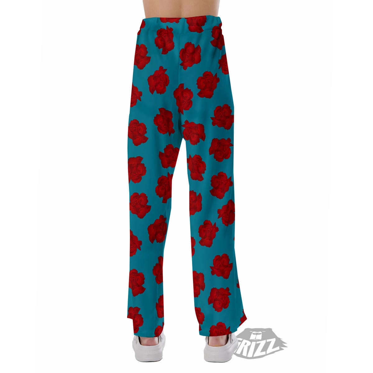 Carnation Blue And Red Print Pattern Pajama Pants-grizzshop