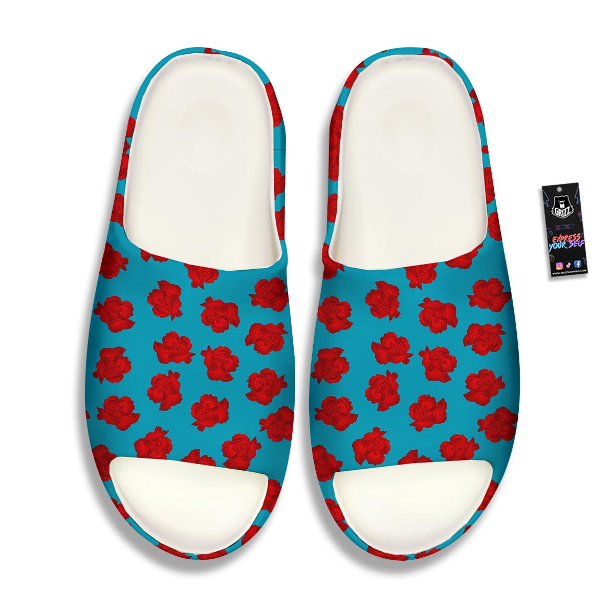 Carnation Blue And Red Print Pattern Sandals-grizzshop