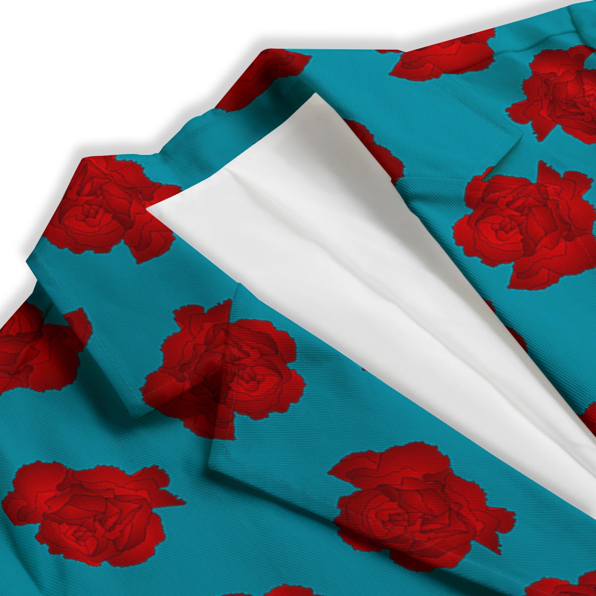 Carnation Blue And Red Print Pattern Women's Blazer-grizzshop