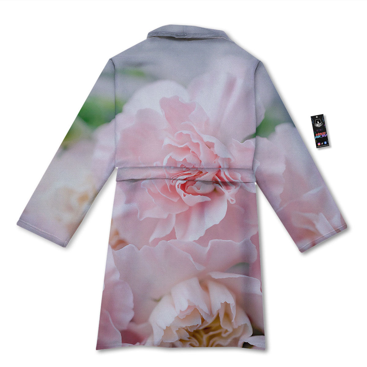 Carnation Flower Pink Print Bathrobe-grizzshop