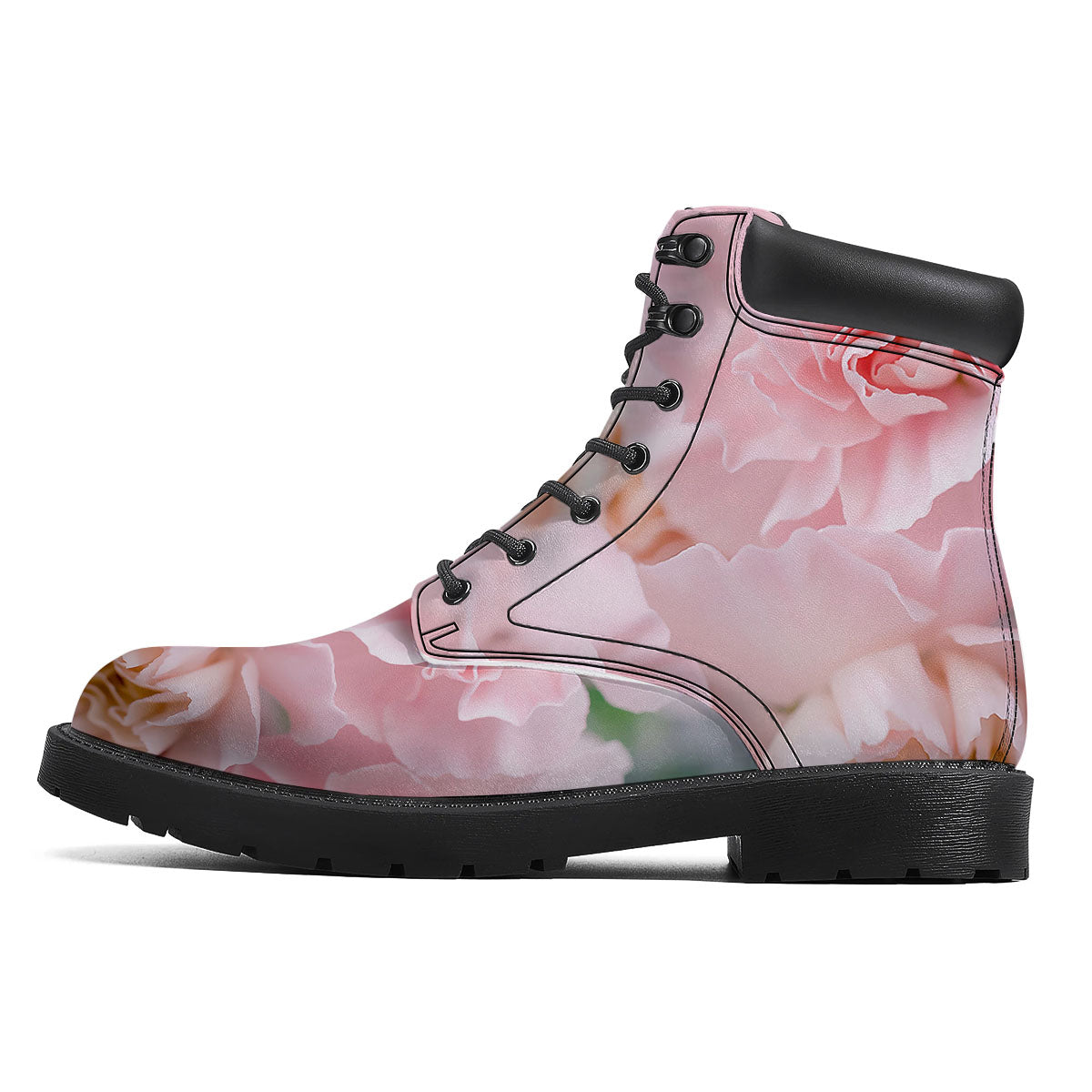 Carnation Flower Pink Print Boots-grizzshop