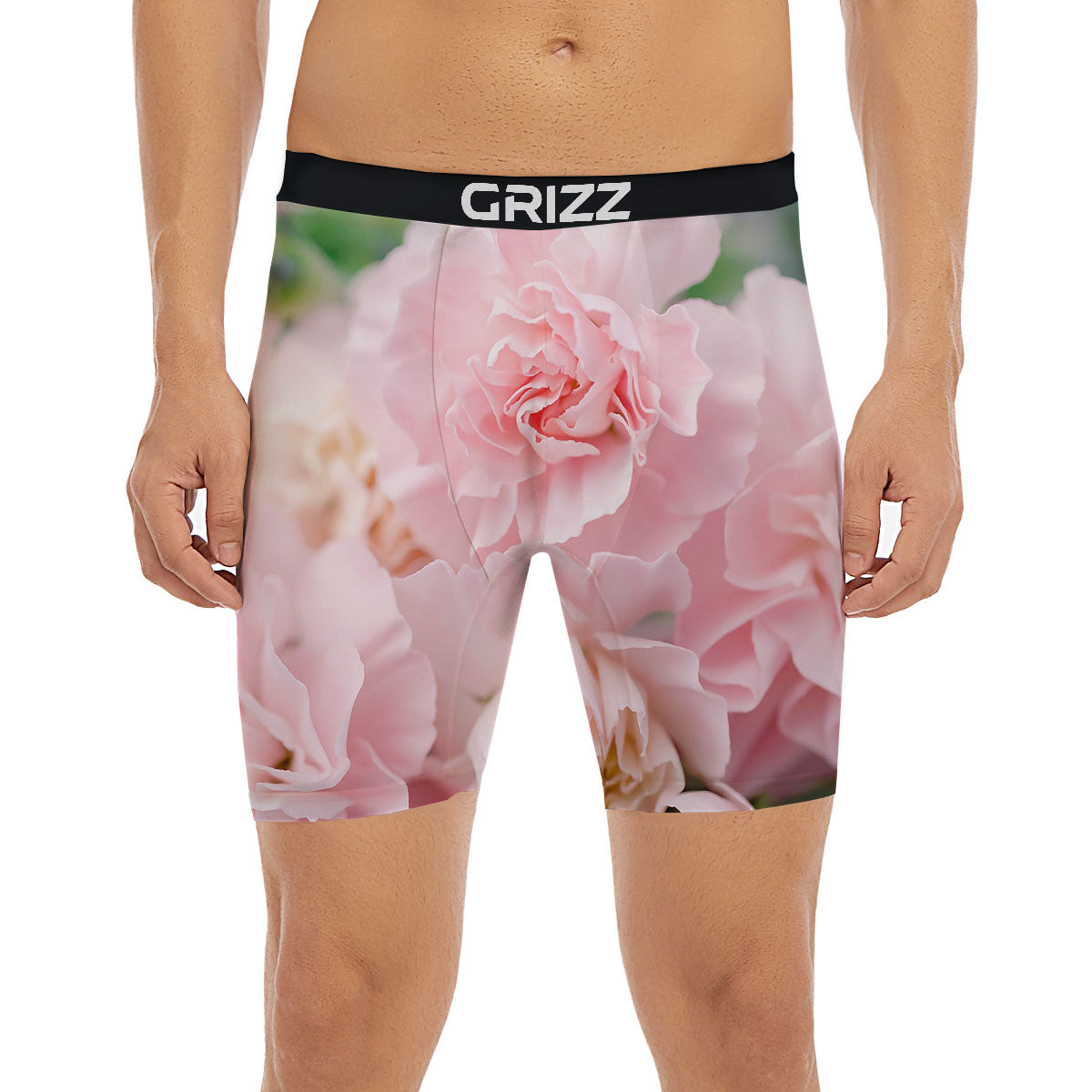 Carnation Flower Pink Print Boxer Briefs-grizzshop
