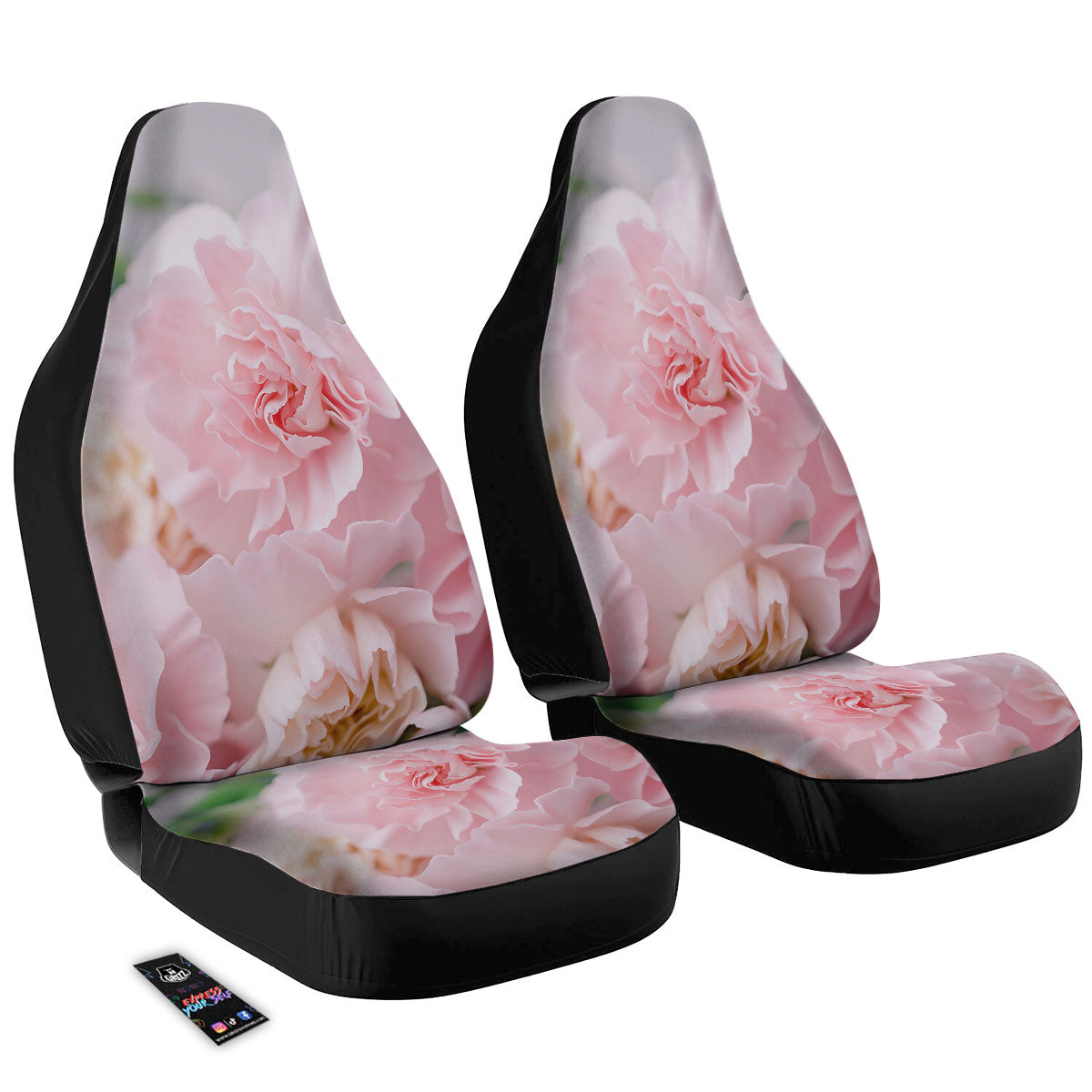 Carnation Flower Pink Print Car Seat Covers-grizzshop