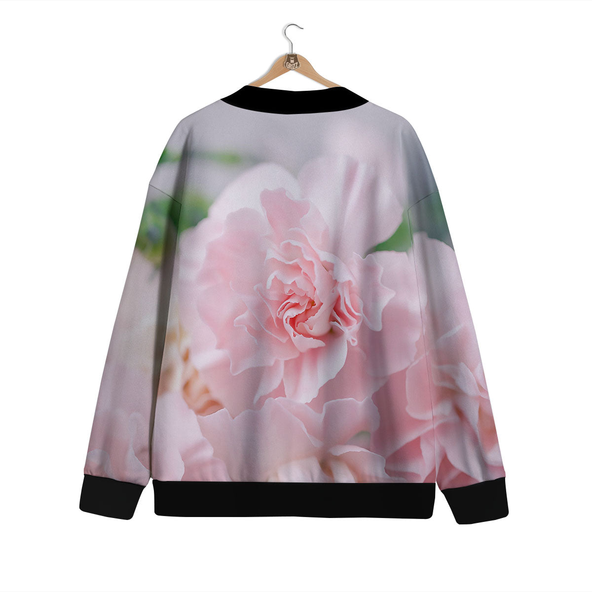 Carnation Flower Pink Print Cardigan-grizzshop