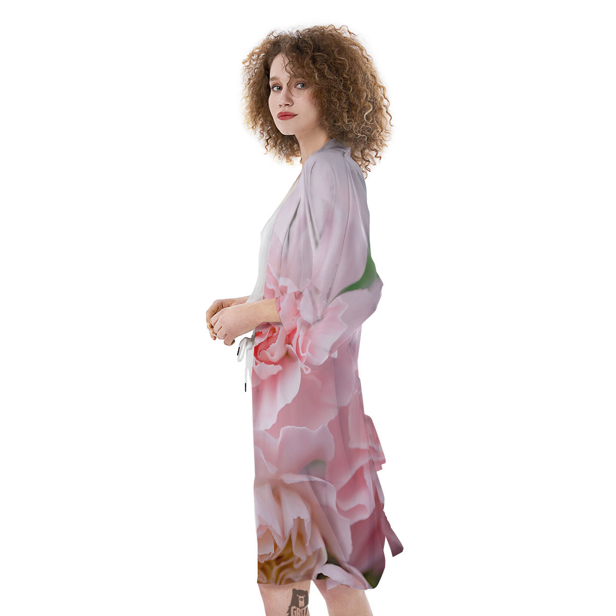 Carnation Flower Pink Print Kimono-grizzshop