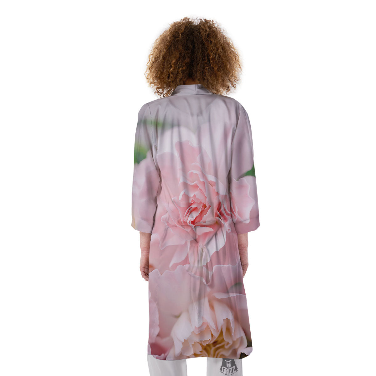 Carnation Flower Pink Print Kimono-grizzshop