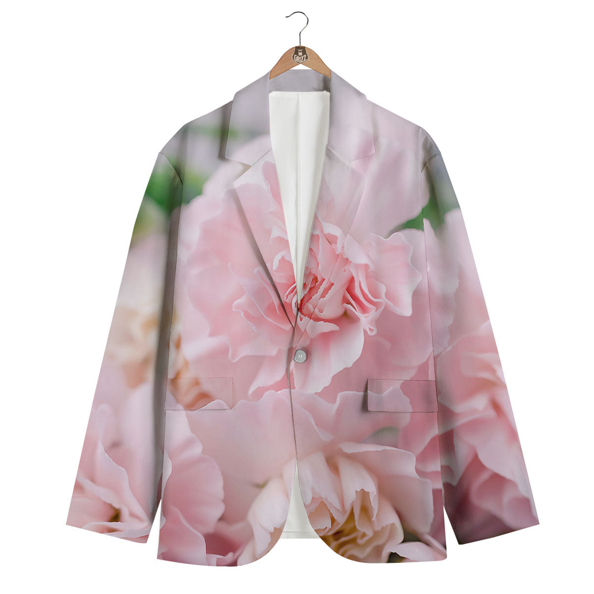 Carnation Flower Pink Print Men's Blazer-grizzshop
