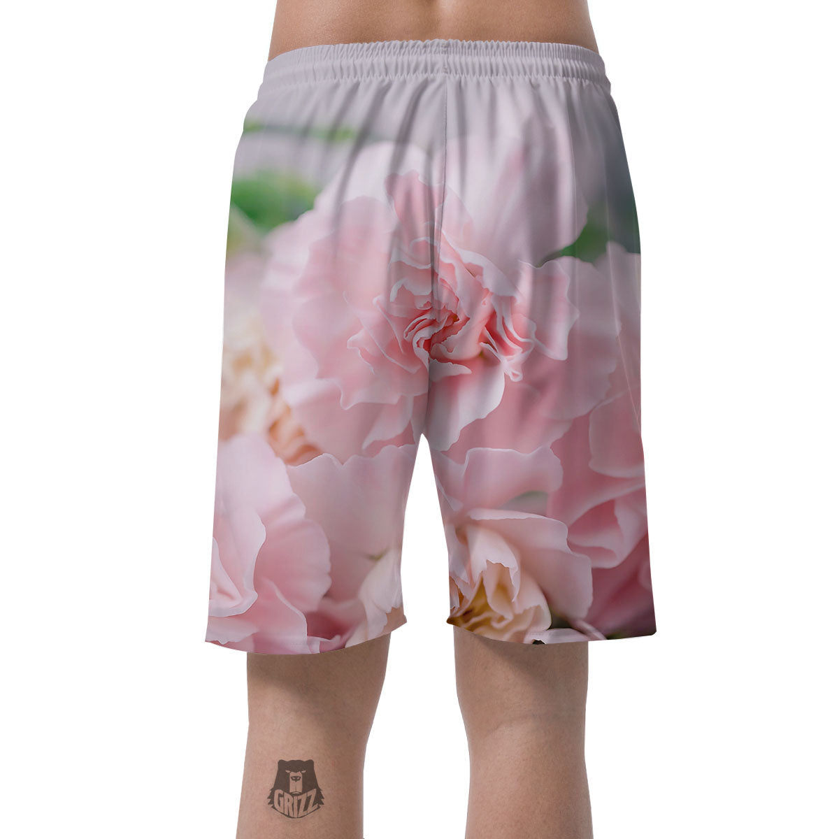 Carnation Flower Pink Print Men's Shorts-grizzshop