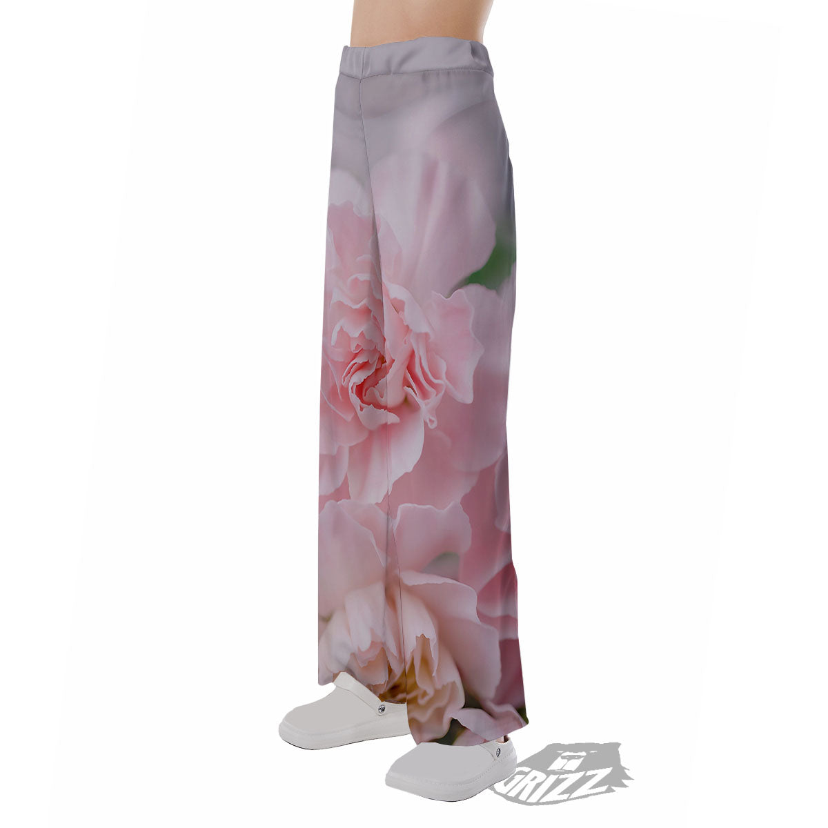 Carnation Flower Pink Print Pajama Pants-grizzshop