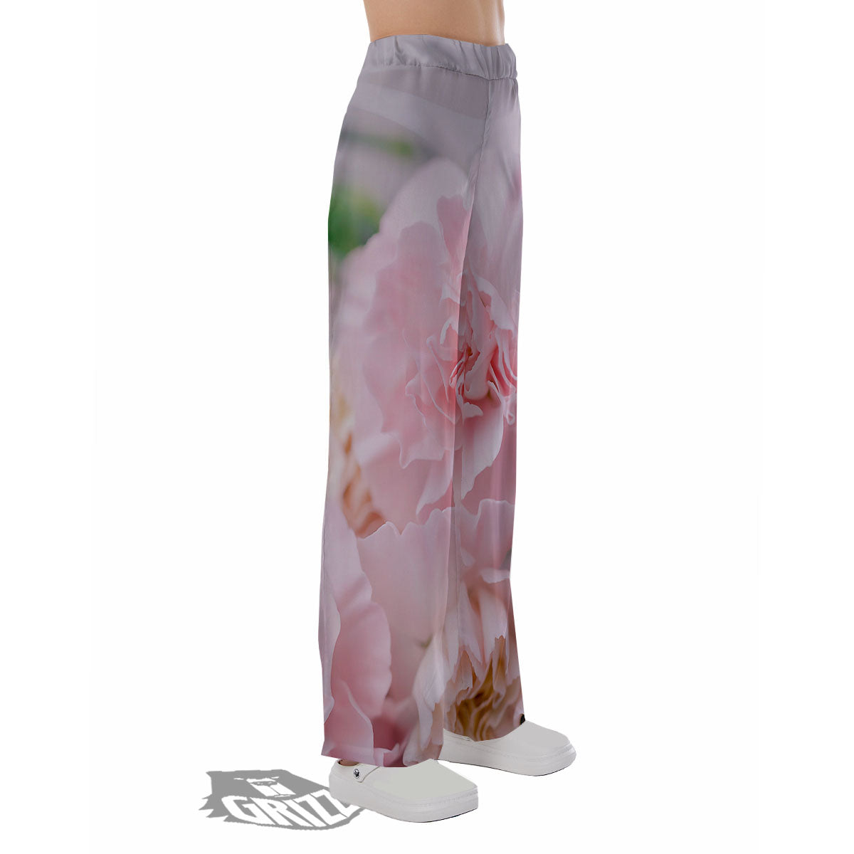 Carnation Flower Pink Print Pajama Pants-grizzshop