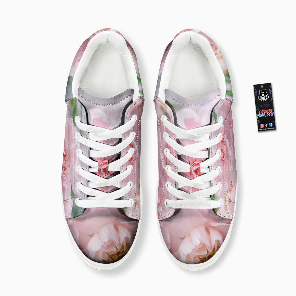 Carnation Flower Pink Print Platform Shoes-grizzshop