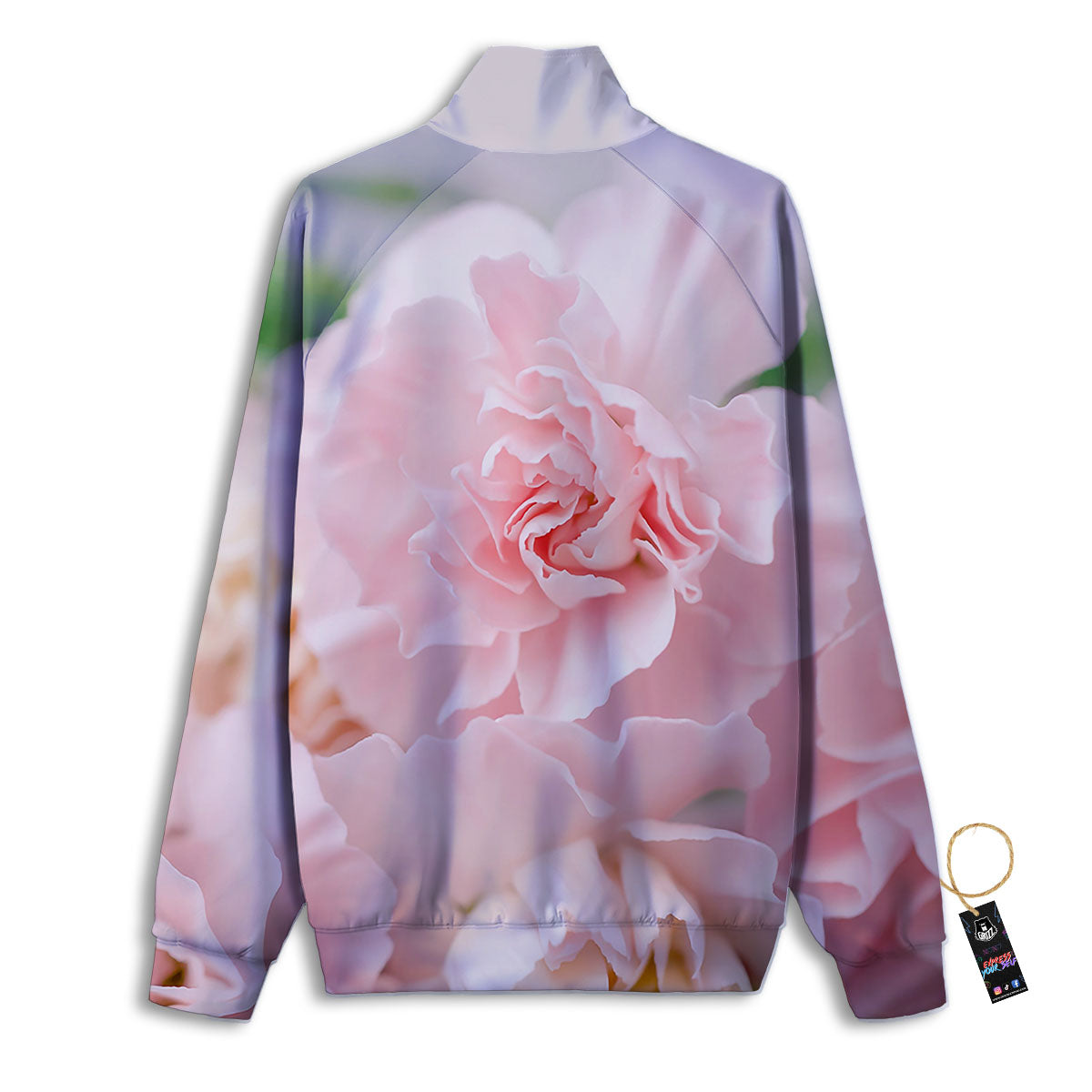 Carnation Flower Pink Print Track Jacket-grizzshop