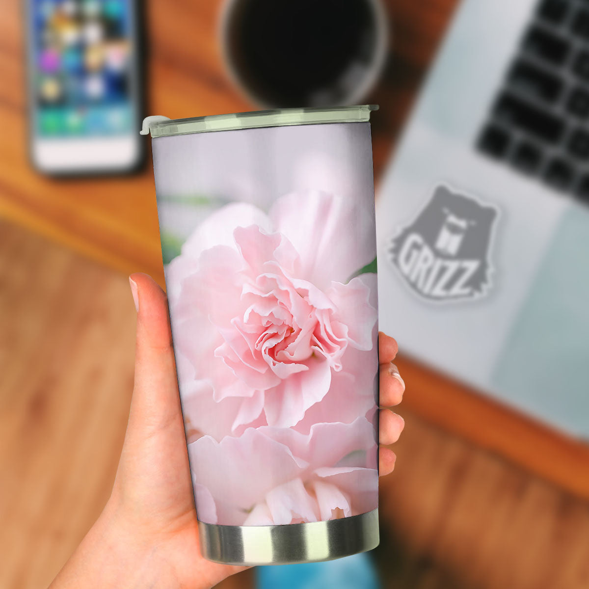 Carnation Flower Pink Print Tumbler-grizzshop