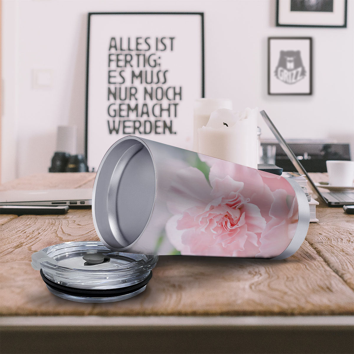 Carnation Flower Pink Print Tumbler-grizzshop