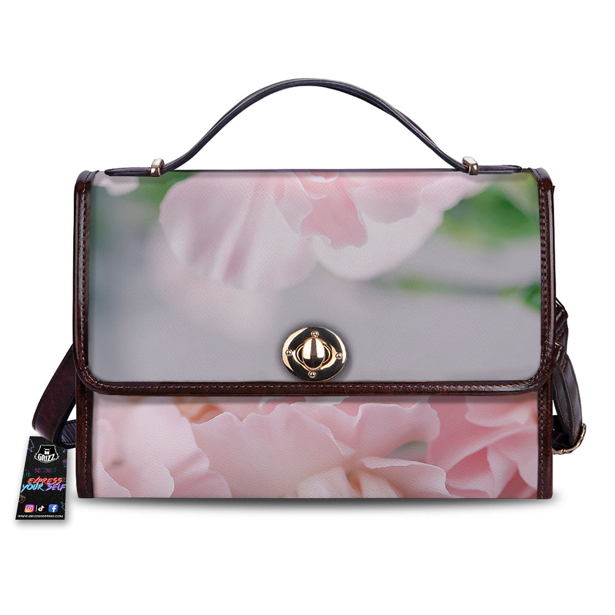 Carnation Flower Pink Print Women's Satchel Bag-grizzshop