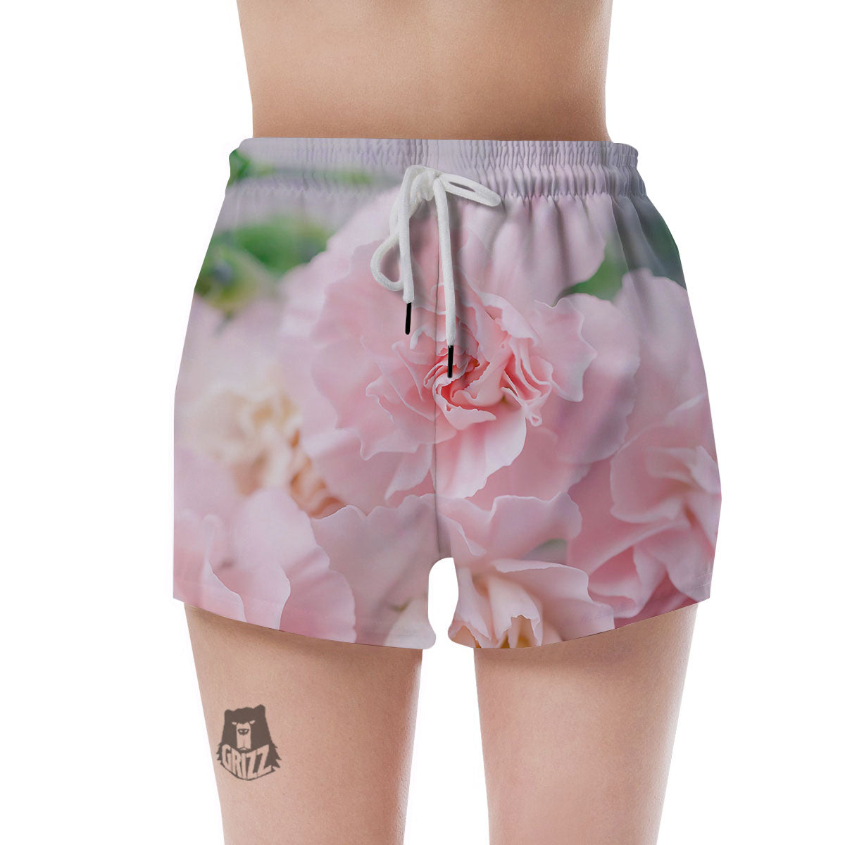 Carnation Flower Pink Print Women's Shorts-grizzshop