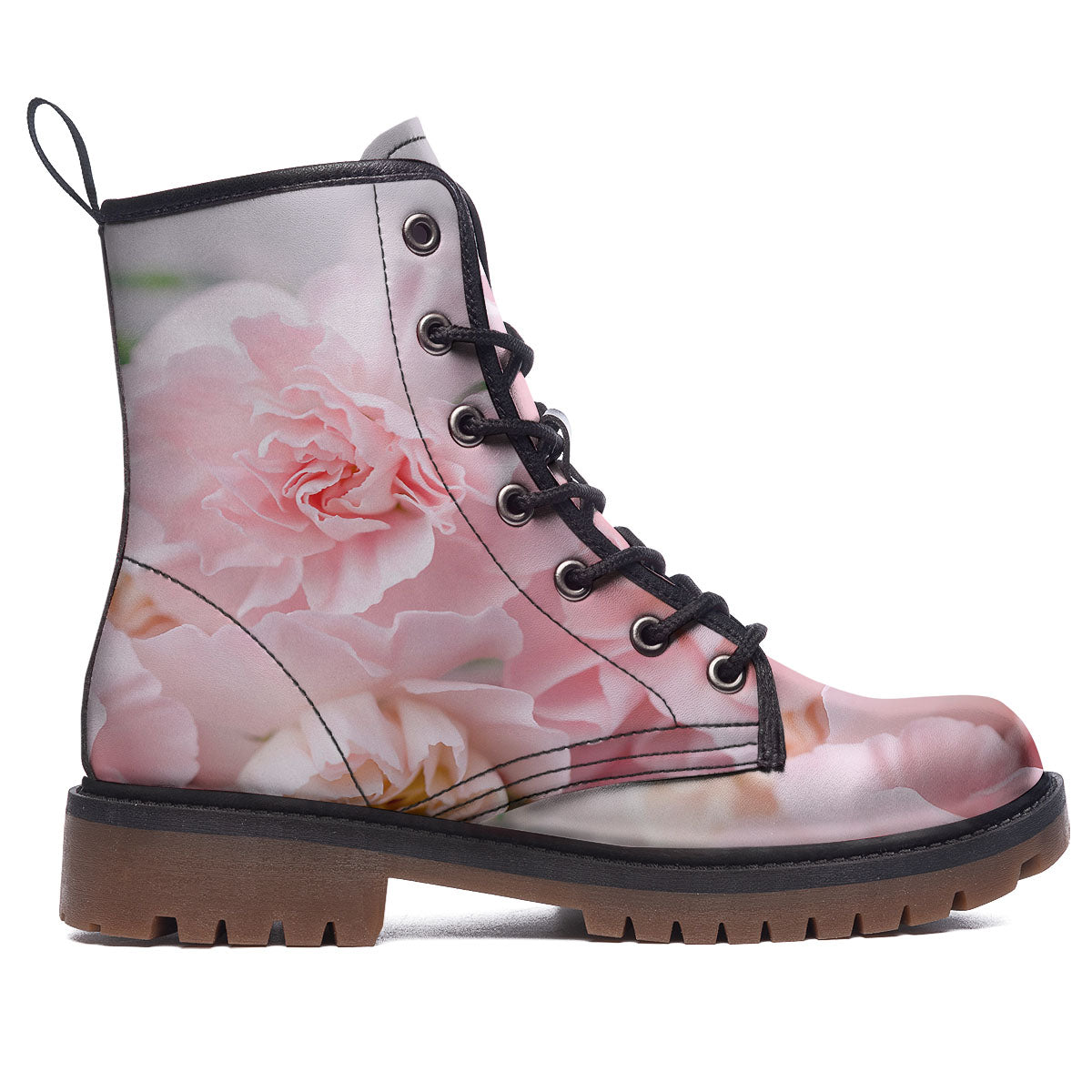 Carnation Flower Pink Print Work Boots-grizzshop